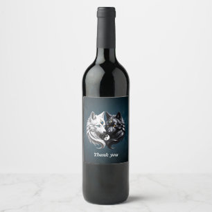 Yin Yang Wolves. Wine Label