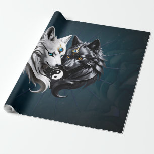 Yin Yang Wolves.  Wrapping Paper