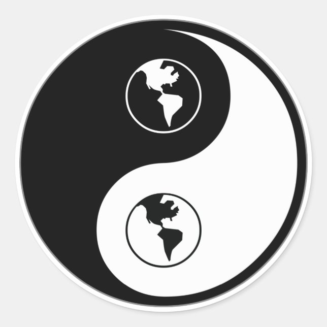 Yin Yang World Domination Classic Round Sticker (Front)