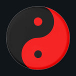 Yin Yang Ying Taoism Sign Chinese Taijitu Red Magnet<br><div class="desc">In Chinese philosophy, the concept of yin yang eum-yang in Korean; often referred to in the west as yin and yang) is used to describe how seemingly disjunct or opposing forces are interconnected and interdependent in the natural world, giving rise to each other in turn. The concept lies at the...</div>