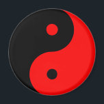 Yin Yang Ying Taoism Sign Chinese Taijitu Red Magnet<br><div class="desc">In Chinese philosophy, the concept of yin yang eum-yang in Korean; often referred to in the west as yin and yang) is used to describe how seemingly disjunct or opposing forces are interconnected and interdependent in the natural world, giving rise to each other in turn. The concept lies at the...</div>