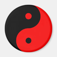 Yin Yang Ying Taoism Sign Chinese Taijitu Red