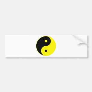 Yin Yang Ying Taoism Sign Chinese Taijitu Yellow Bumper Sticker