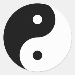 yin yang yoga symbol classic round sticker