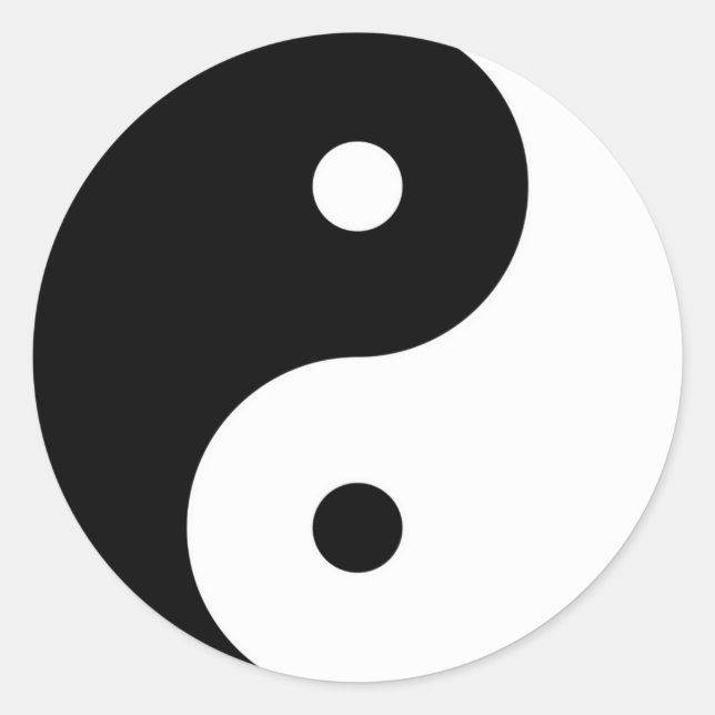 yin yang yoga symbol classic round sticker (Front)