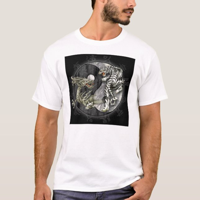 ying an yang, tiger vs dragon T-Shirt (Front)