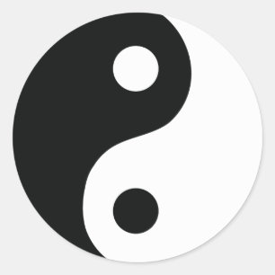 ying and yang icon classic round sticker