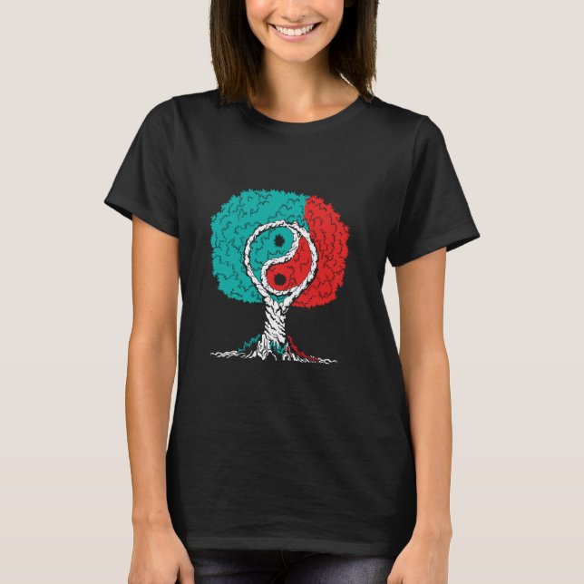 Ying and Yang Trees China Symbols Chinese Characte T-Shirt (Front)