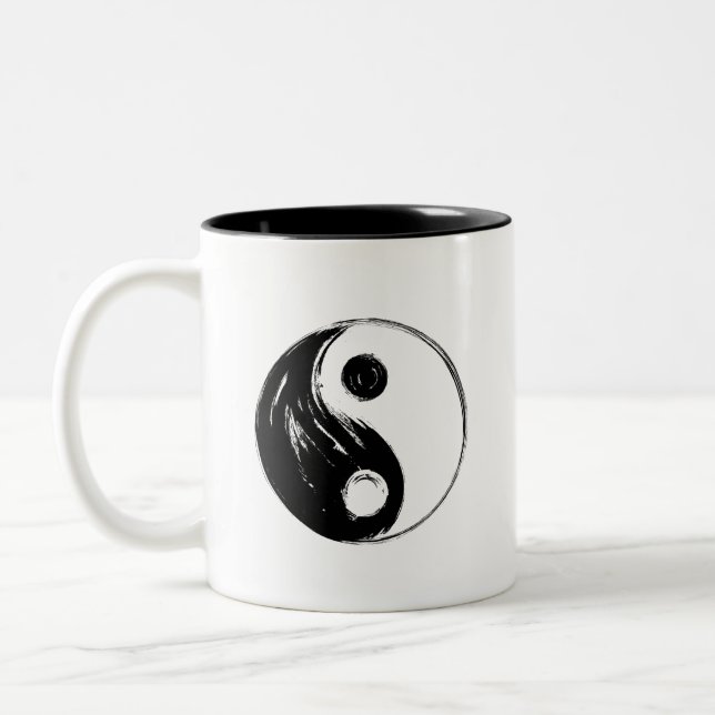 Ying Yang - Black Edition Two-Tone Coffee Mug (Left)