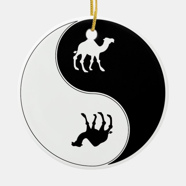 Ying Yang Camel Ceramic Tree Decoration (Front)