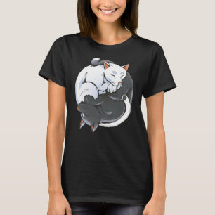 Ying yang cat lovers zen cats meditation T-Shirt