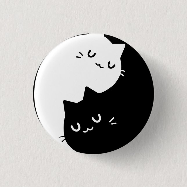 Ying Yang Cats 3 Cm Round Badge (Front)