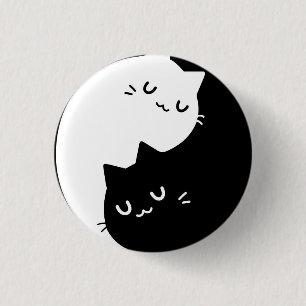 Ying Yang Cats 3 Cm Round Badge