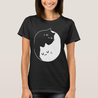 Ying Yang Cats Cat T-Shirt Tee