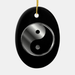 Ying yang ceramic tree decoration