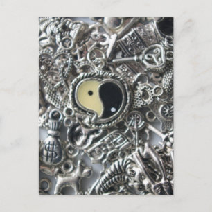 ying yang charm postcard