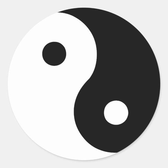 Ying Yang Classic Round Sticker (Front)