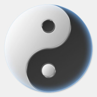 YING YANG CLASSIC ROUND STICKER