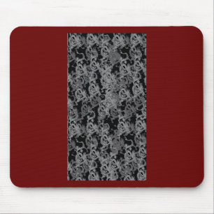 Ying Yang Grey Dragons Mouse Pad