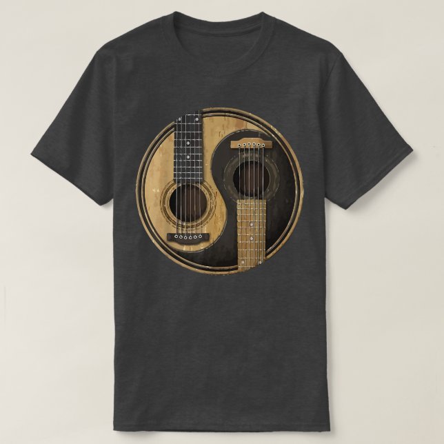 Ying Yang Guitar Pick Guitarist Guitar Guita Lover T-Shirt (Design Front)
