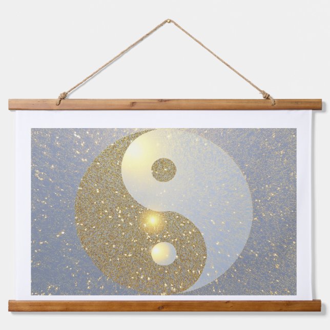 Ying Yang in Gold Hanging Tapestry (Front)