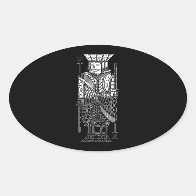 Ying Yang King Oval Sticker (Front)