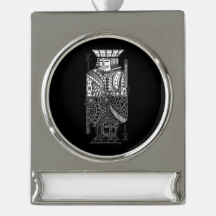 Ying Yang King Silver Plated Banner Ornament