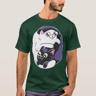 Ying yang kittens cute kawaii cat lover gothic yog T-Shirt