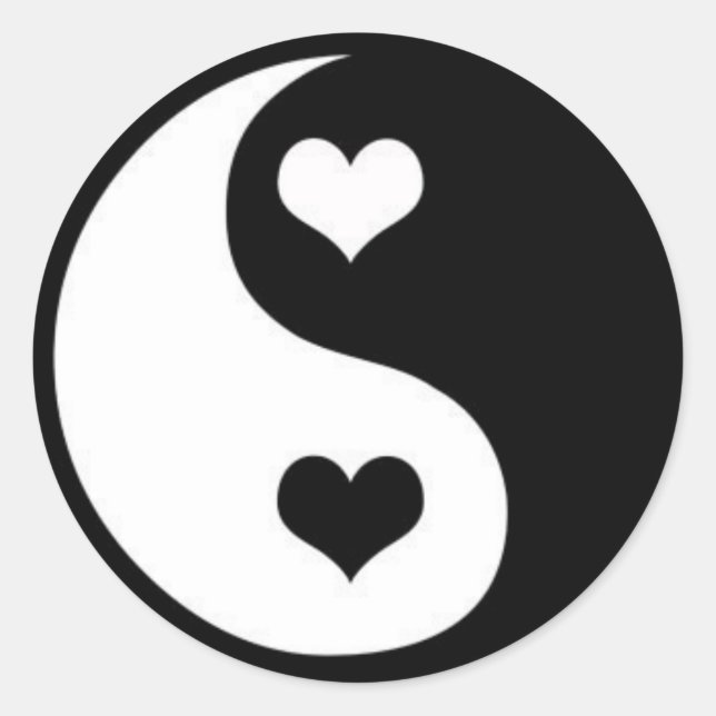 Ying-Yang Love Classic Round Sticker (Front)