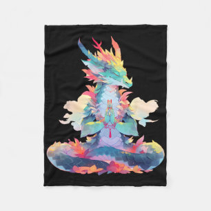 Ying Yang Meditation Dragon Qi Gong Yoga Meditatin Fleece Blanket