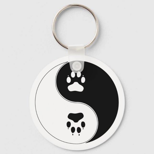 Ying Yang Paw Print Key Ring (Front)