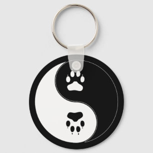 Ying Yang Paw Print Key Ring