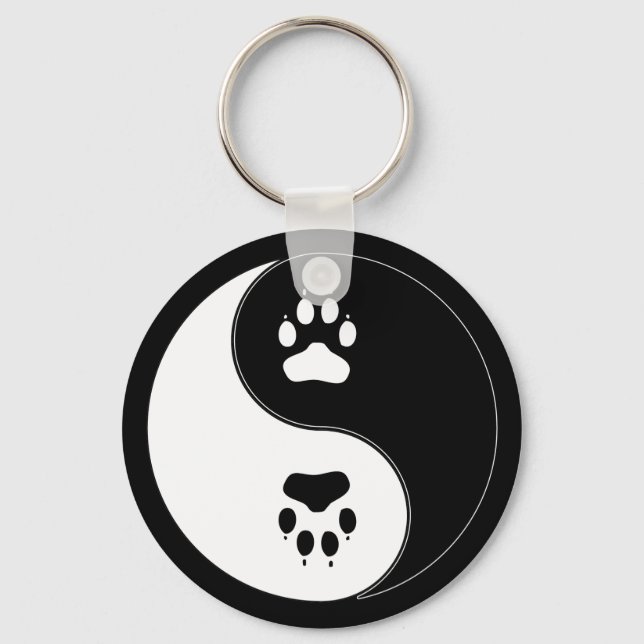 Ying Yang Paw Print Key Ring (Front)
