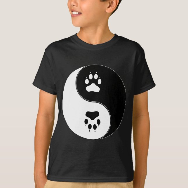 Ying Yang Paw Print T-Shirt (Front)