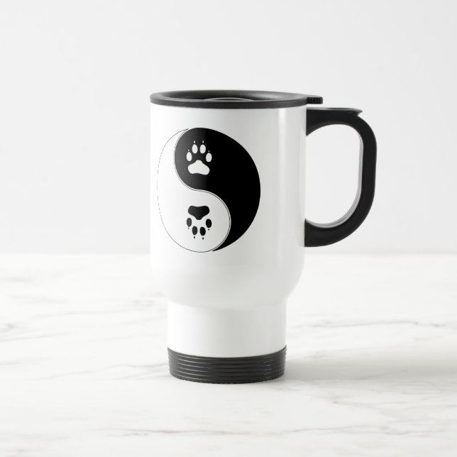 Ying Yang Paw Print Travel Mug (Right)