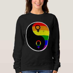 Ying Yang Rainbow Gay Lgbt Pride Support Sweatshirt