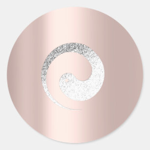 Ying Yang Symbol Balance Rose Grey Pace Spiritual Classic Round Sticker