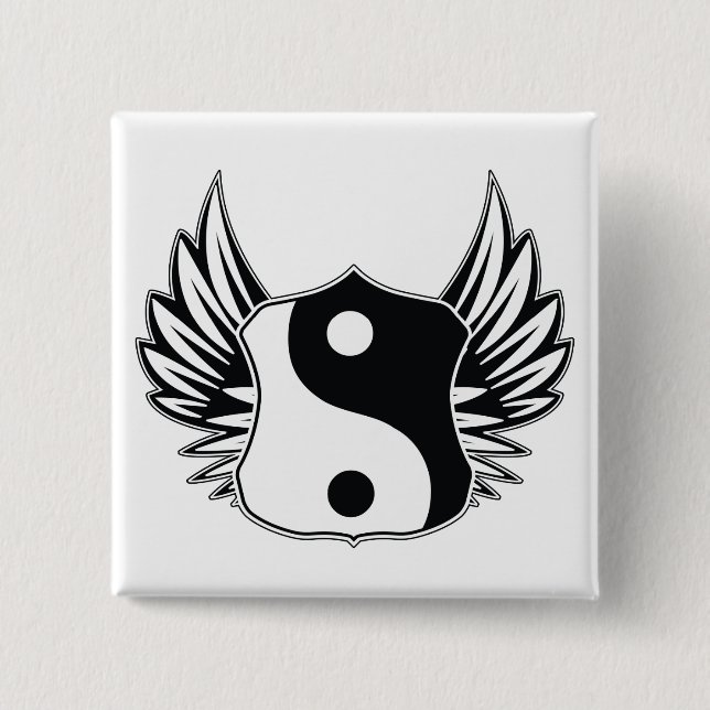 Ying Yang Wings 15 Cm Square Badge (Front)