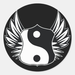 Ying Yang Wings Classic Round Sticker