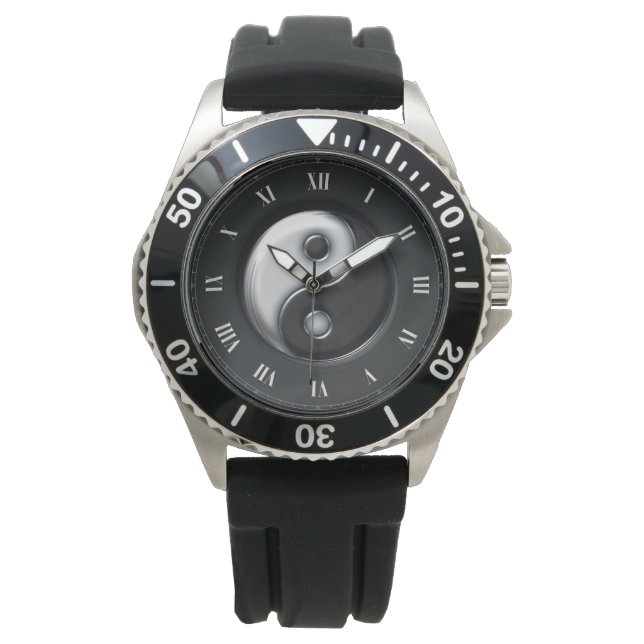 ying yang with roman numerals watch (Front)
