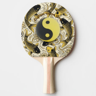 Ying Yang, Zen Table Tennis Ball, Koi Fish, Asian Ping Pong Paddle