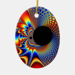 YinYang BigBang Christmas Fractal Ceramic Ornament