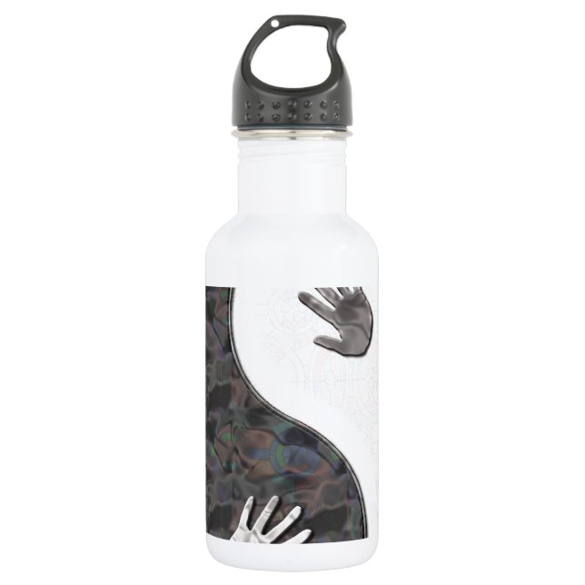 yinyang hands 532 ml water bottle (Front)
