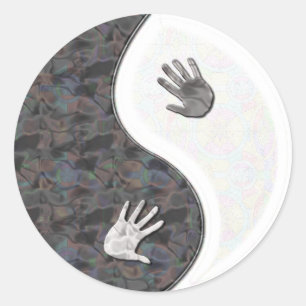 yinyang hands classic round sticker