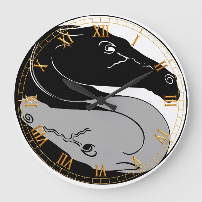 YinYang Horses Wall Clock (Front)
