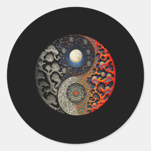Yinyang Yoga Zen Yin Yang Meditation _1 Classic Round Sticker