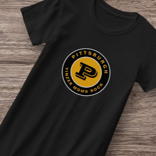 Yinzer Mum Pittsburgh Vintage black & Gold T-Shirt