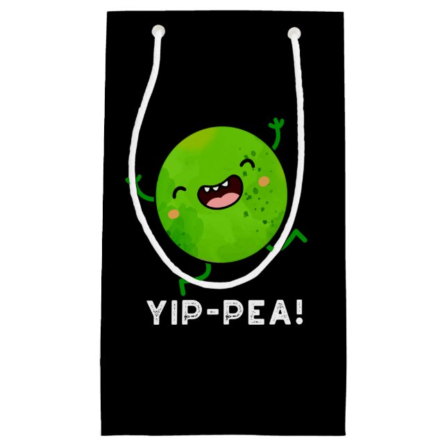 Yip-pea Happy Pea Pun Dark BG Small Gift Bag (Front)