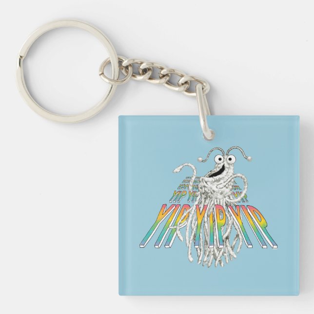 Yip Yips B&W Sketch Drawing Key Ring (Front)