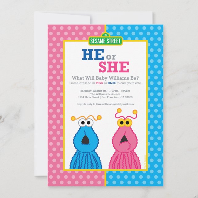 Yip-Yips Gender Reveal Invitation (Front)